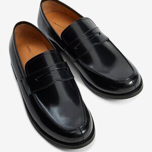 EXPRESS Men’s Leather Black Loafer Slip On Dress Shoes, Size 9